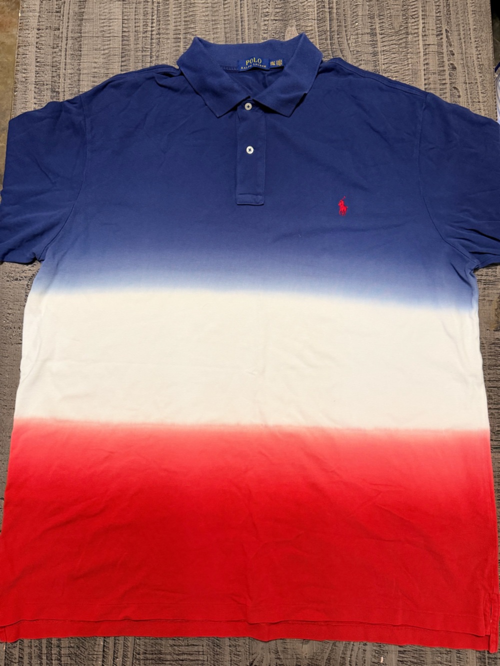 Polo by Ralph Lauren Blue White Red Ombre Polo Shirt